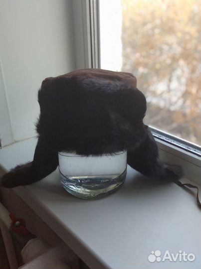 Шапка новая натуральная кролик. сверху замша