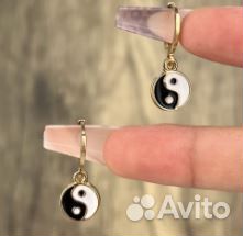 Серьги Инь янь