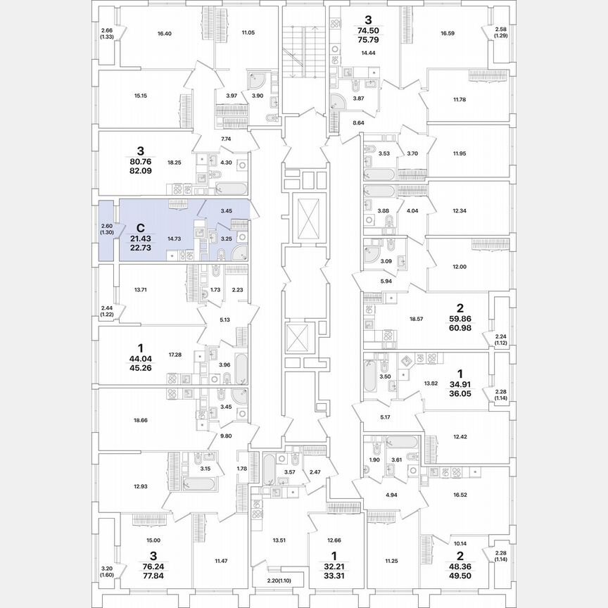 Квартира-студия, 22,7 м², 10/12 эт.