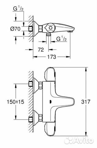 Смеситель для ванны grohe новый