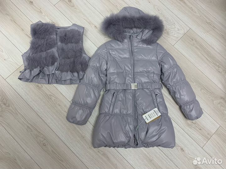 Пальто для девочки р.140 куртка зимняя