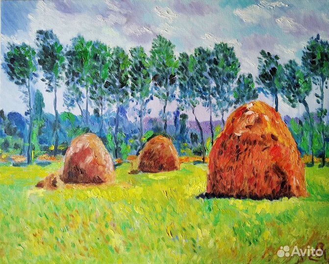 Картина маслом Стога сена К Моне копия