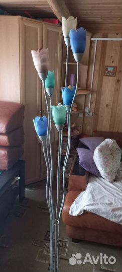 Торшер напольный цветной бу