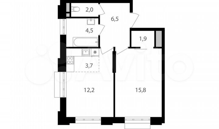 2-к. квартира, 46,6 м², 11/20 эт.