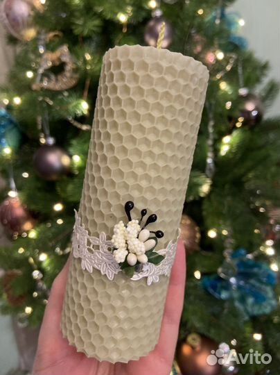 Свечи из 100 вощины разм.13*5см