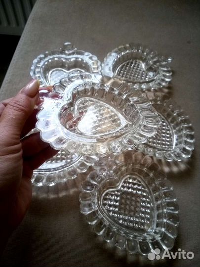 Набор хрустальных розеток для варенья СССР