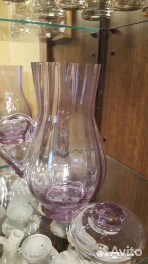 Кувшин цветное стекло СССР