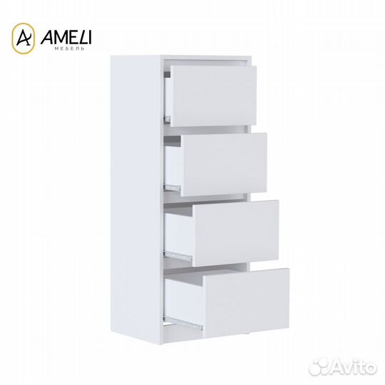 Комод с ящиками, Айден, 40х100х40, белый