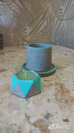 Набор бетонных формы и свечи