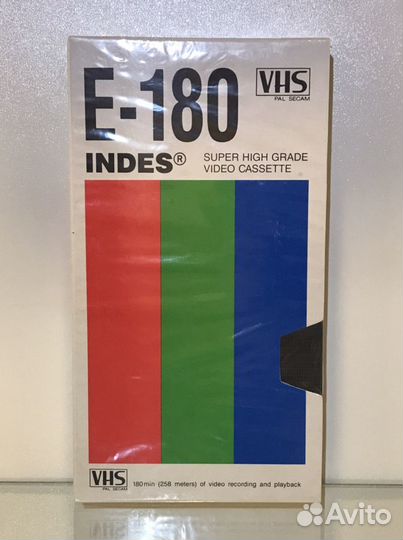 Видеокассета новая indes E-180 запечатана VHS
