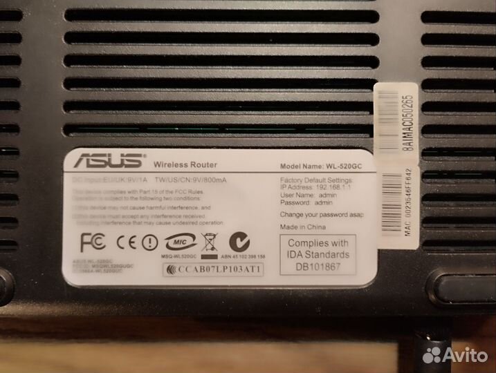 Беспроводной роутер Asus WL-520GC