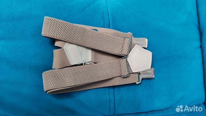 Подтяжки широкие бежевые