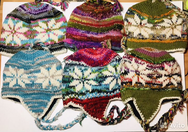 Непальская шапка из шерсти яка на флисе