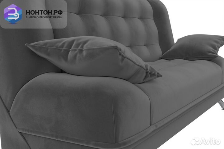 Диван книжка Анна велюр серый