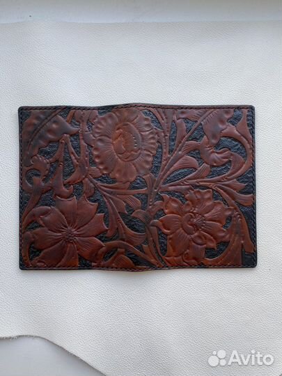 Обложка на паспорт натуральная кожа ручная работа