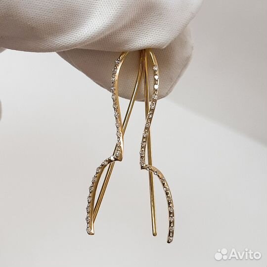 Золотые серьги с бриллиантами (20050)