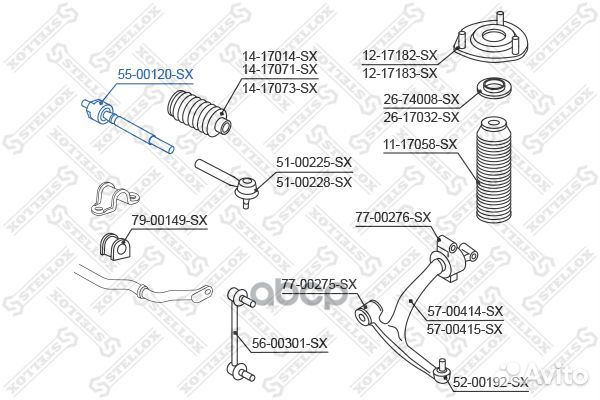 5500120SX тяга рулевая ккт с пыльником Infiniti