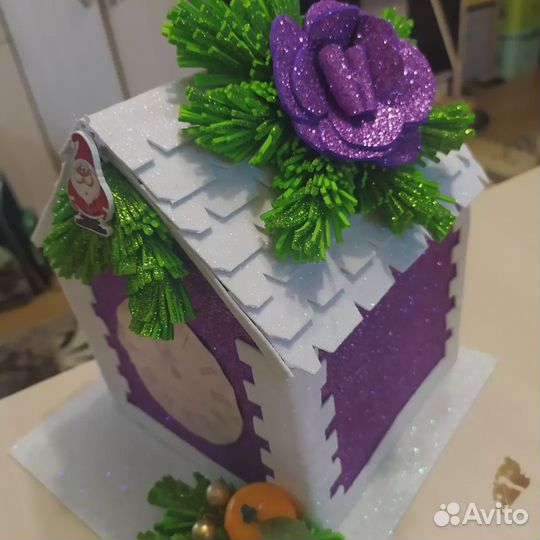 Новогодняя поделка Домик из фоамирана