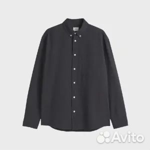 Рубашка H&M Relaxed Fit Oxford, темно-серый