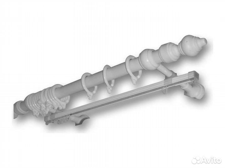 Карниз круглый на 2 шторы 2.4м