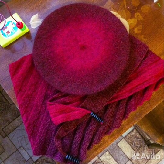 Комплект: валяный берет+бактус из «кауни»(нат. шер