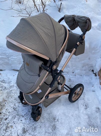 Новая коляска трансформер 3в1 коричневая в налич