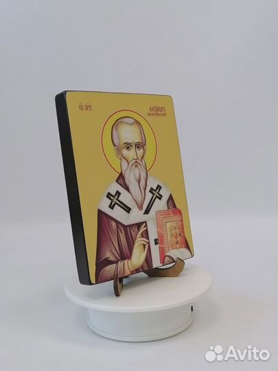 Преподобный Александр Константинопольский, 12x16x1,8 см, арт Ид3783