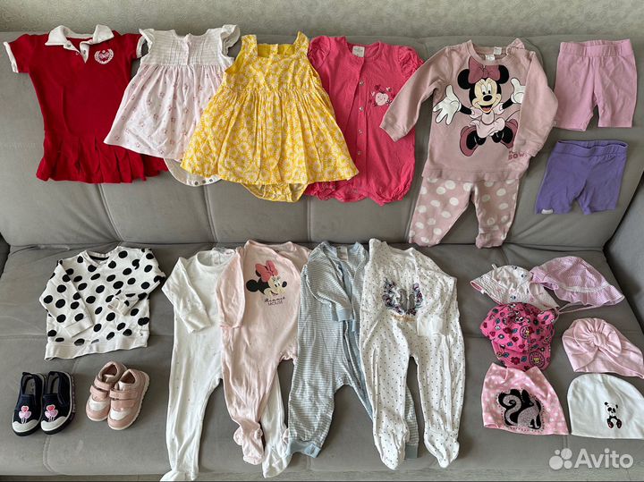 Фирменные вещи пакетом для девочек 74-80 9-12 мес