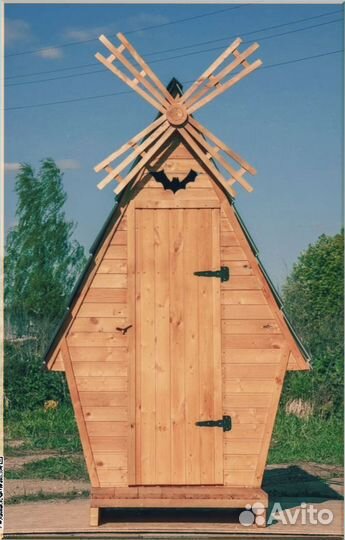Дачный туалет с декором и установкой SAT