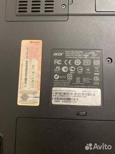 Ноутбук acer aspire 5750g