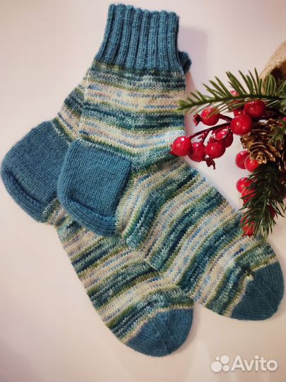 Носки шерстяные вязаные