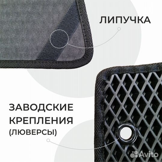 Ева коврики на KIA RIO / Solaris черные с черным