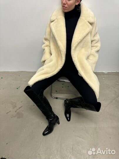 Пальто из шерсти и шелка Max Mara (38)