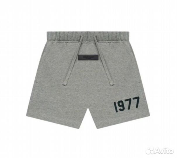 Шорты essentials fear of god оверсайз fog серые