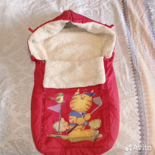 Зимний конверт в коляску на овчине