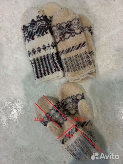 Варежки шерстяные ангора детские и взрослые