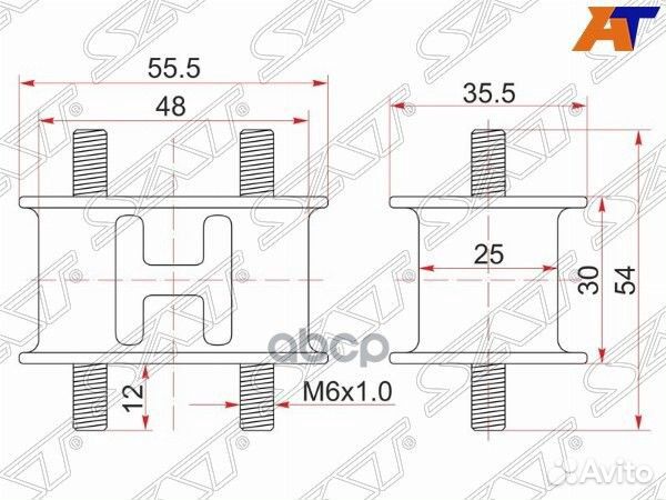 Крепление глушителя toyota land cruiser/dyna/HI