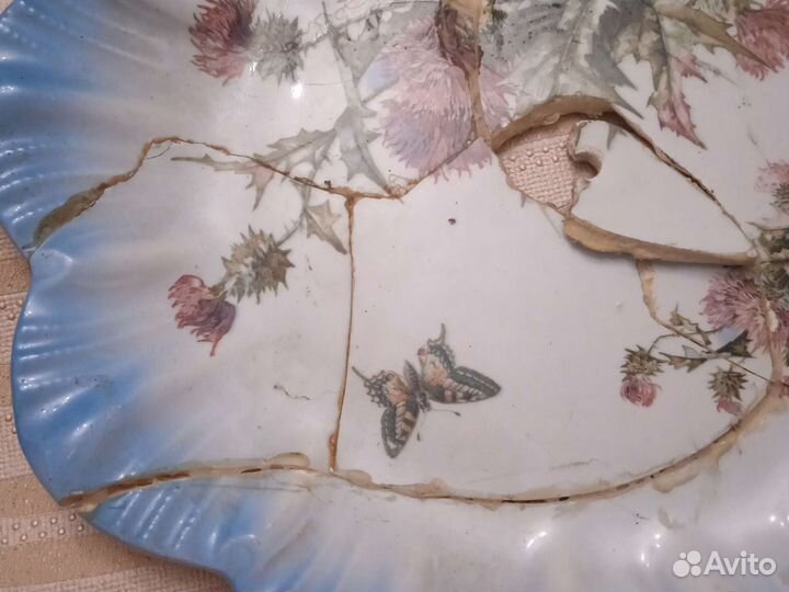 Блюдо фарфоровое битое на реставрацию или мозаику