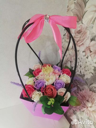 Букеты из мыльных роз