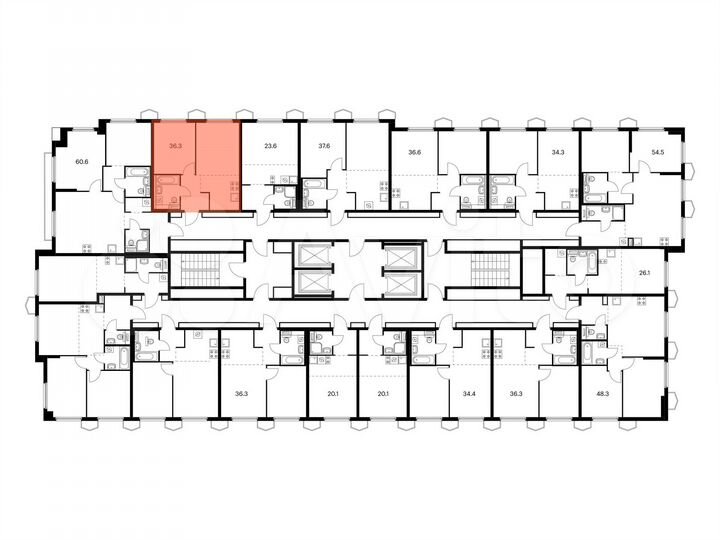 1-к. квартира, 36,3 м², 20/24 эт.