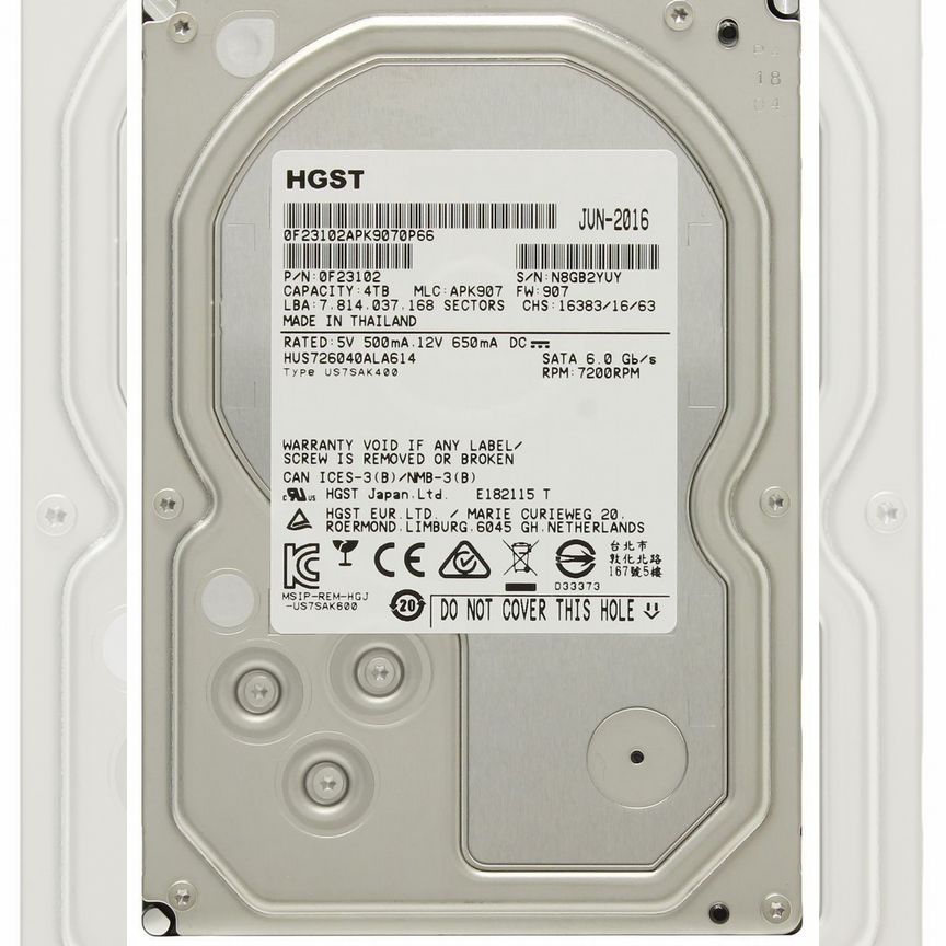 [HUS726040ALA614] Жесткий Диск Hgst 4tb Sata3.5 Hus726040ala614