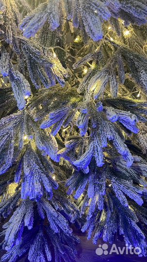 Ель литая заснеженная 210см гирлянда в подарок