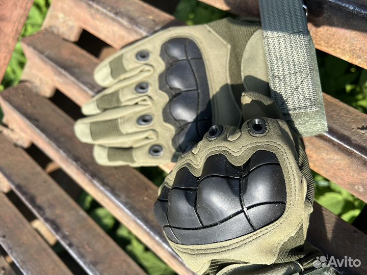 Перчатки тактические с кевларом олива