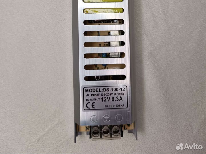 Блок питания, 12 Вольт DC, 100 Ватт, ультратонкий