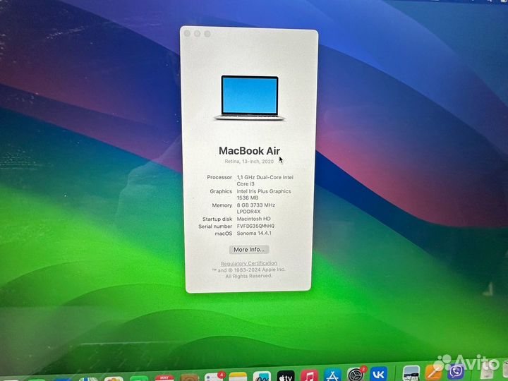 Macbook Air 13 2020 intel core i3