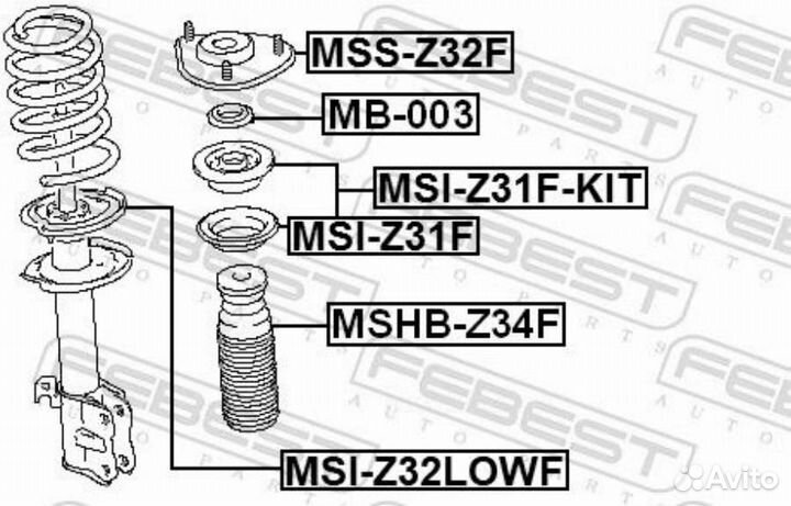 Febest MSS-Z32F Опора амортизационной стойки перед прав/лев