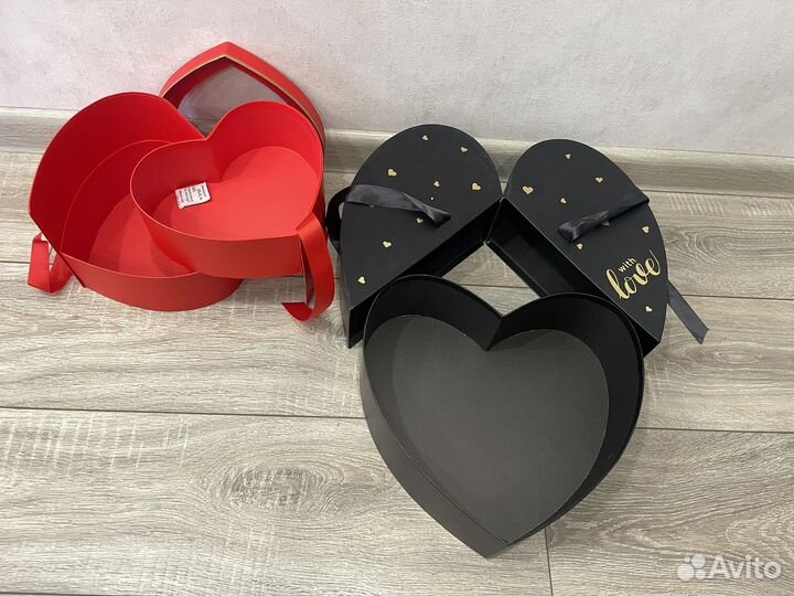 Коробка подарочная сердце раздвижная для цветов