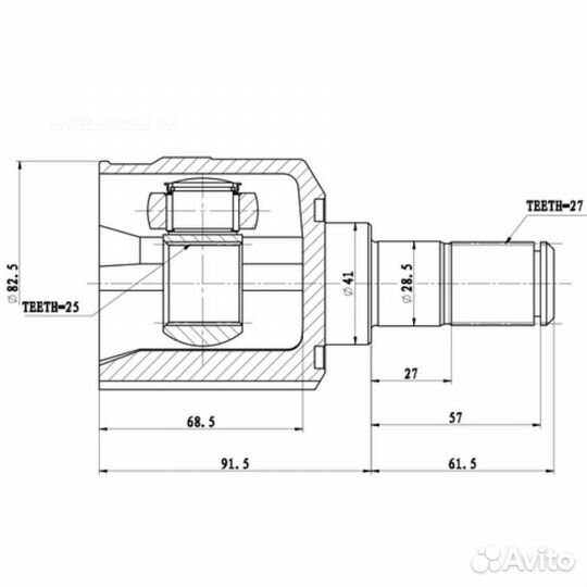 Zikmar Z87803R шрус внутренний перед лев