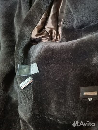 Куртка мужская кожанная с норковым воротником