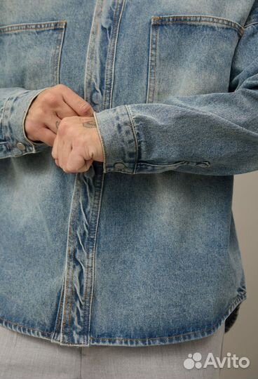Джинсовая рубашка куртка новая, 50-52